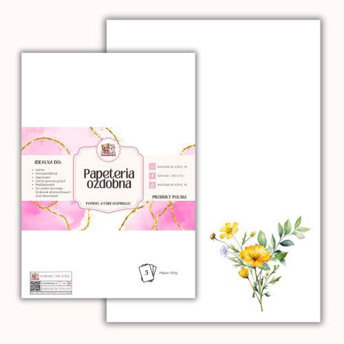 Papeteria ozdobna A4 – papier listowy Słoneczny bukiet MaDam Creative