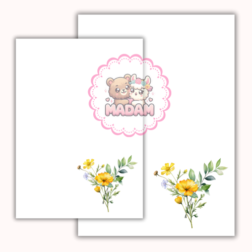 Papeteria ozdobna A4 – papier listowy Słoneczny bukiet MaDam Creative