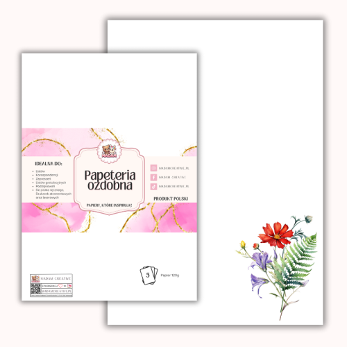 Papeteria ozdobna A4 – papier listowy Polny akcent MaDam Creative