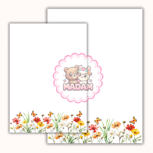 Papeteria ozdobna A4 – papier listowy Letnie kwiaty MaDam Creative
