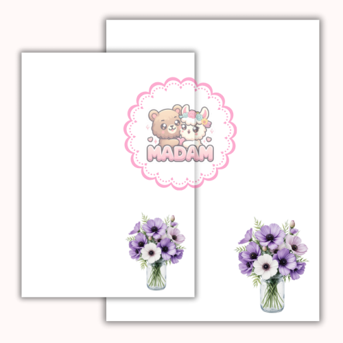 Papeteria ozdobna A4 – papier listowy Fioletowy bukiet MaDam Creative