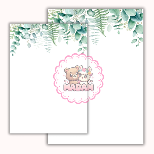 Papeteria ozdobna A4 – papier listowy Zielony minimalizm MaDam Creative