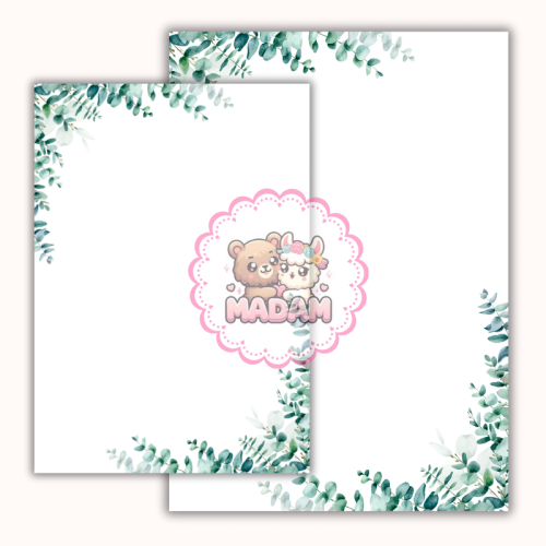 Papeteria ozdobna A4 – papier listowy Eukaliptusowa rama MaDam Creative