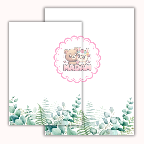 Papeteria ozdobna A4 – papier listowy Spokojna zieleń MaDam Creative