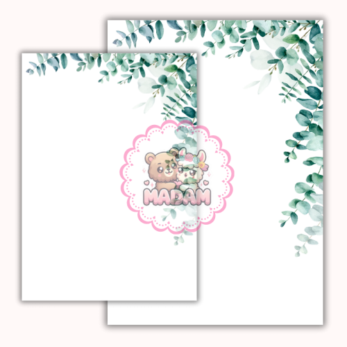 Papeteria ozdobna A4 – papier listowy Eukaliptusowy akcent MaDam Creative