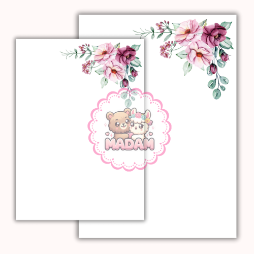 Papeteria ozdobna A4 – papier listowy Różane kwiaty 2 MaDam Creative