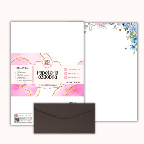 Papeteria ozdobna A4 z kopertami – zestaw Czysta klasyka  MaDam Creative