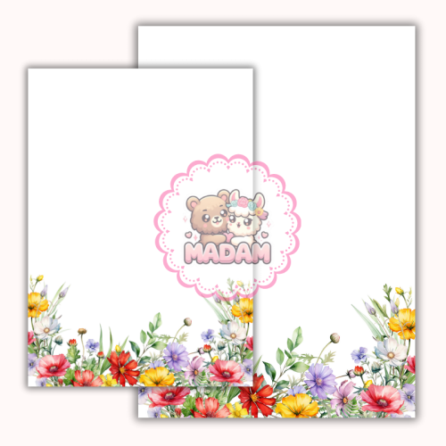 Papeteria ozdobna A4 z kopertami – zestaw Letni bukiet  MaDam Creative