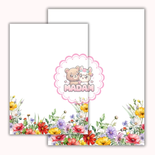 Papeteria ozdobna A4 z kopertami – zestaw Letni bukiet  MaDam Creative