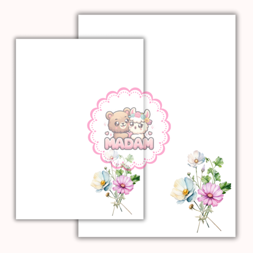 Papeteria ozdobna A4 z kopertami – zestaw Delikatny bukiet  MaDam Creative