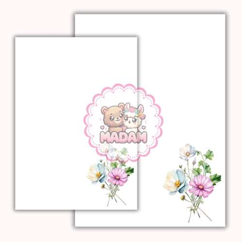 Papeteria ozdobna A4 z kopertami – zestaw Delikatny bukiet  MaDam Creative