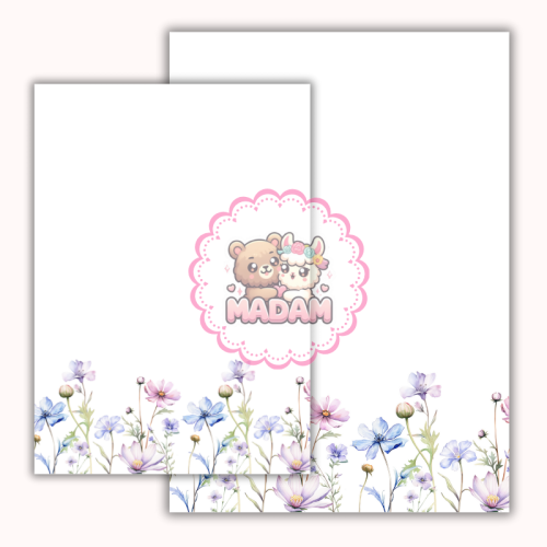 Papeteria ozdobna A4 z kopertami – zestaw Pastelowa łąka  MaDam Creative