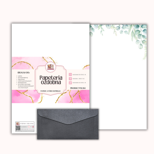 Papeteria ozdobna A4 z kopertami – zestaw Botaniczna rama  MaDam Creative