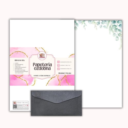 Papeteria ozdobna A4 z kopertami – zestaw Botaniczna rama  MaDam Creative