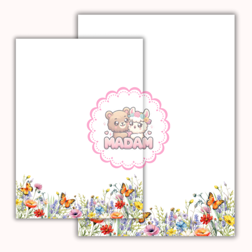 Papeteria ozdobna A4 z kopertami – zestaw Kwiatowa łąka  MaDam Creative