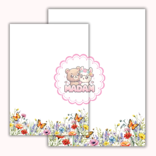 Papeteria ozdobna A4 z kopertami – zestaw Kwiatowa łąka  MaDam Creative
