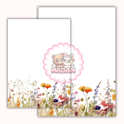 Papeteria ozdobna A4 z kopertami – zestaw Akwarelowa łąka  MaDam Creative