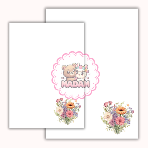 Papeteria ozdobna A4 z kopertami – zestaw Pastelowy bukiet  MaDam Creative