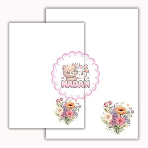 Papeteria ozdobna A4 z kopertami – zestaw Pastelowy bukiet  MaDam Creative