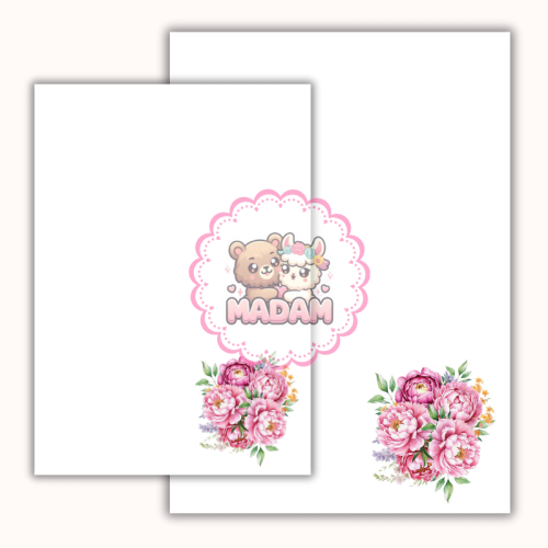 Papeteria ozdobna A4 z kopertami – zestaw Różowy bukiet  MaDam Creative