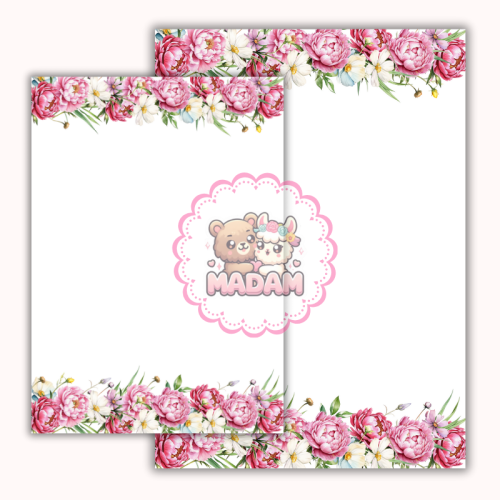 Papeteria ozdobna A4 z kopertami – zestaw Różana oprawa MaDam Creative