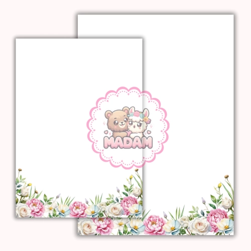 Papeteria ozdobna A4 z kopertami – zestaw Pastelowe róże MaDam Creative