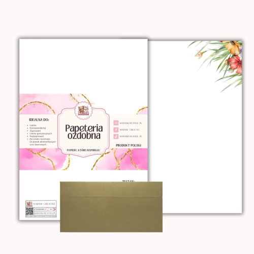 Papeteria ozdobna A4 z kopertami – zestaw Letni narożnik  MaDam Creative
