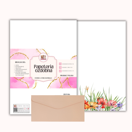 Papeteria ozdobna A4 z kopertami – zestaw Letnia polana  MaDam Creative