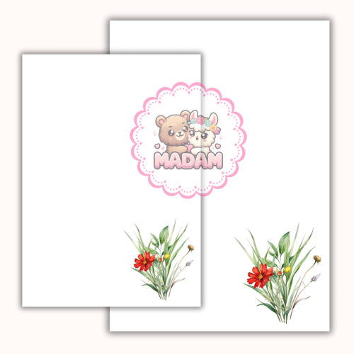 Papeteria ozdobna A4 – papier listowy Łąkowy akcent MaDam Creative