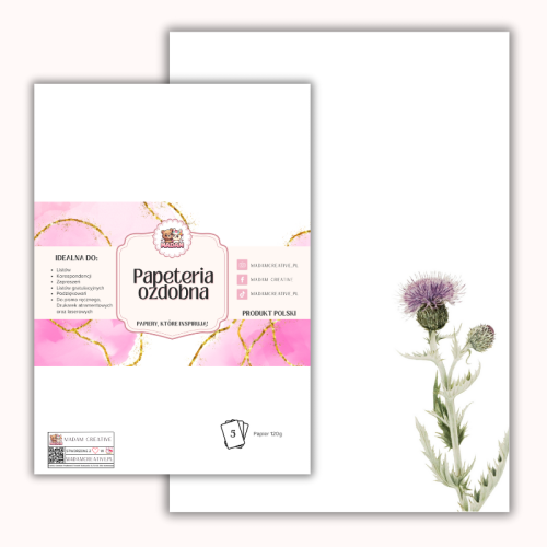 Papeteria ozdobna A4 – papier listowy Polny oset MaDam Creative