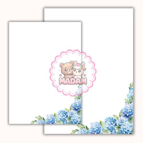 Papeteria ozdobna A4 – papier listowy Błękitne hortensje MaDam Creative