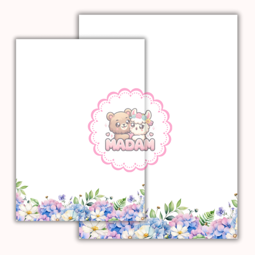 Papeteria ozdobna A4 – papier listowy Niebieskie hortensje MaDam Creative