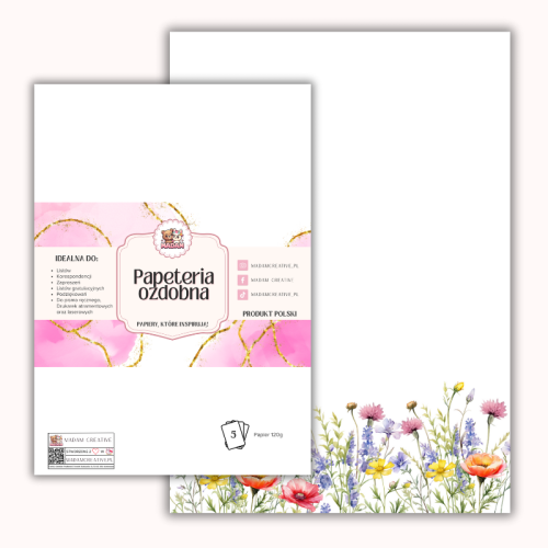 Papeteria ozdobna A4 – papier listowy Letnia łąka MaDam Creative