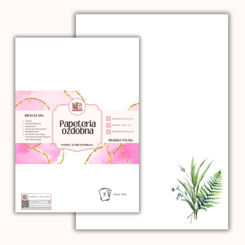 Papeteria ozdobna A4 – papier listowy Delikatna gałązka MaDam Creative