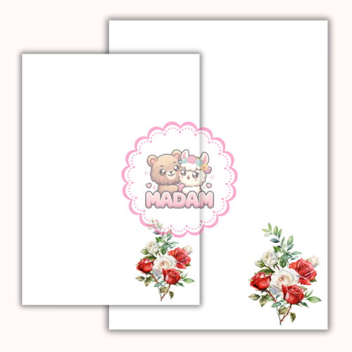 Papeteria ozdobna A4 – papier listowy Różany akcent MaDam Creative