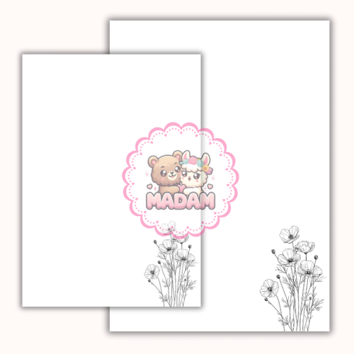Papeteria ozdobna A4 – papier listowy Kwiatowy szkic MaDam Creative