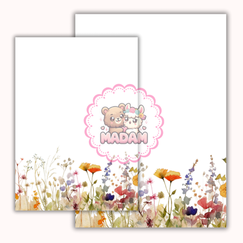 Papeteria ozdobna A4 – papier listowy Akwarelowa łąka MaDam Creative