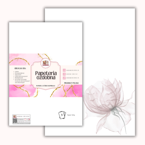 Papeteria ozdobna A4 – papier listowy Płatki ciszy MaDam Creative