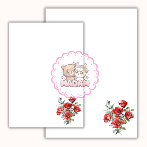 Papeteria ozdobna A4 – papier listowy Czerwone róże MaDam Creative