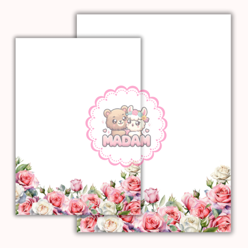 Papeteria ozdobna A4 – papier listowy Różane listy MaDam Creative