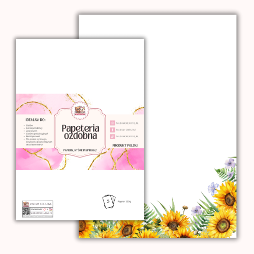 Papeteria ozdobna A4 – papier listowy Słoneczna łąka MaDam Creative