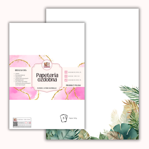 Papeteria ozdobna A4 – papier listowy Botaniczny narożnik MaDam Creative