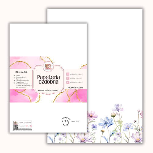 Papeteria ozdobna A4 – papier listowy Pastelowa łąka MaDam Creative