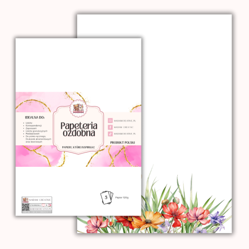 Papeteria ozdobna A4 – papier listowy Letnia polana MaDam Creative