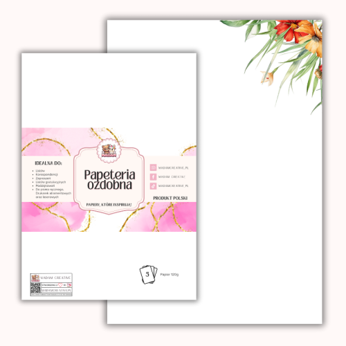 Papeteria ozdobna A4 – papier listowy Letni narożnik MaDam Creative