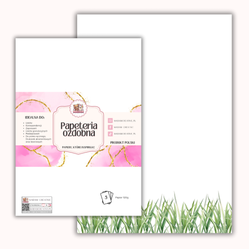 Papeteria ozdobna A4 – papier listowy Zielona łąka MaDam Creative