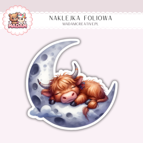 Naklejka foliowa krówka na księżycu MaDam Creative