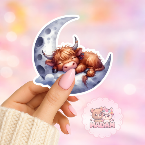Naklejka foliowa krówka na księżycu MaDam Creative