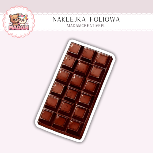 Naklejka foliowa tabliczka czekolady MaDam Creative