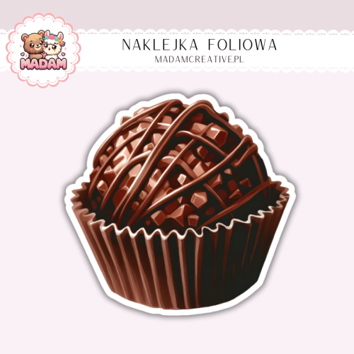 Naklejka foliowa czekoladowa pralinka MaDam Creative